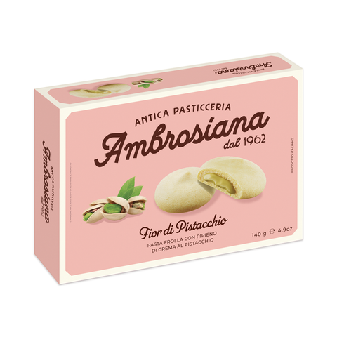Pasticceria Ambrosiana Fior di Pistacchio (Pistachio cream filled shortbread biscuits) 140g