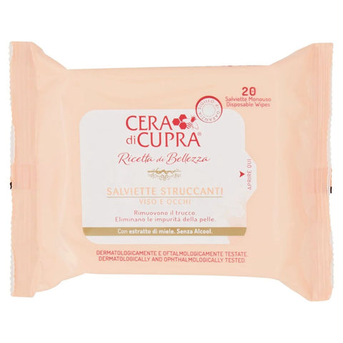 Cera di Cupra Salviette Struccanti Viso e Occhi (Cleansing tissues face and eyes) 20 pieces