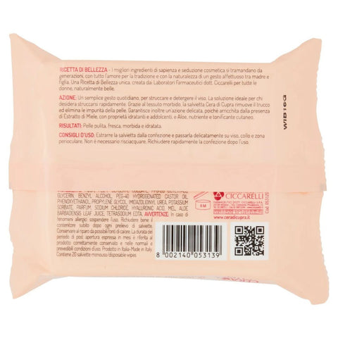 Cera di Cupra Salviette Struccanti Viso e Occhi (Cleansing tissues face and eyes) 20 pieces