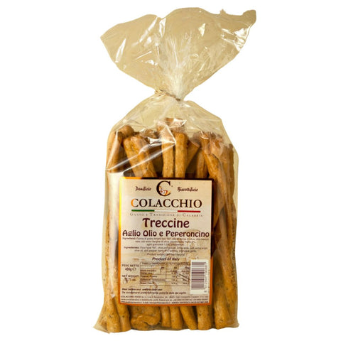 Colacchio Treccine Aglio, Olio e Peperoncino (garlic, oil & chilli) 400g