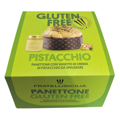 Fratelli Sicilia Gluten Free Panettone Pistachio 500gr with 100gr pistachio cream jar