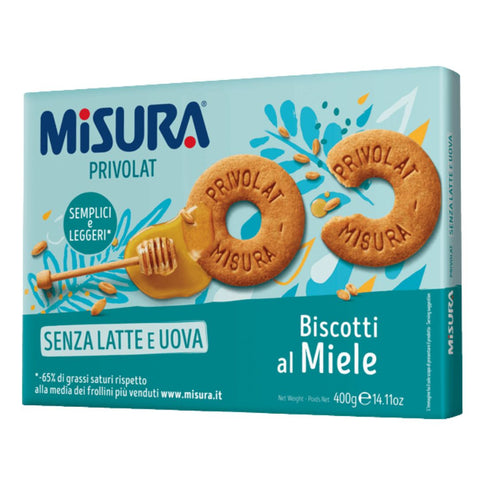 Misura Privolat Biscotti al Miele Senza Latte ed Uova (Dairy and egg free honey biscuits) 400g