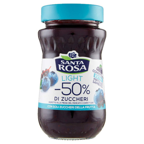 Santa Rosa Light Mirtilli e Sambuco (Blueberries and Elderberry) Jam 260g - Clearance (Best Before 14/11/2023)