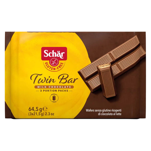 Schar Twin Bar Milk Chocolate (3 portion packs) 64.5g