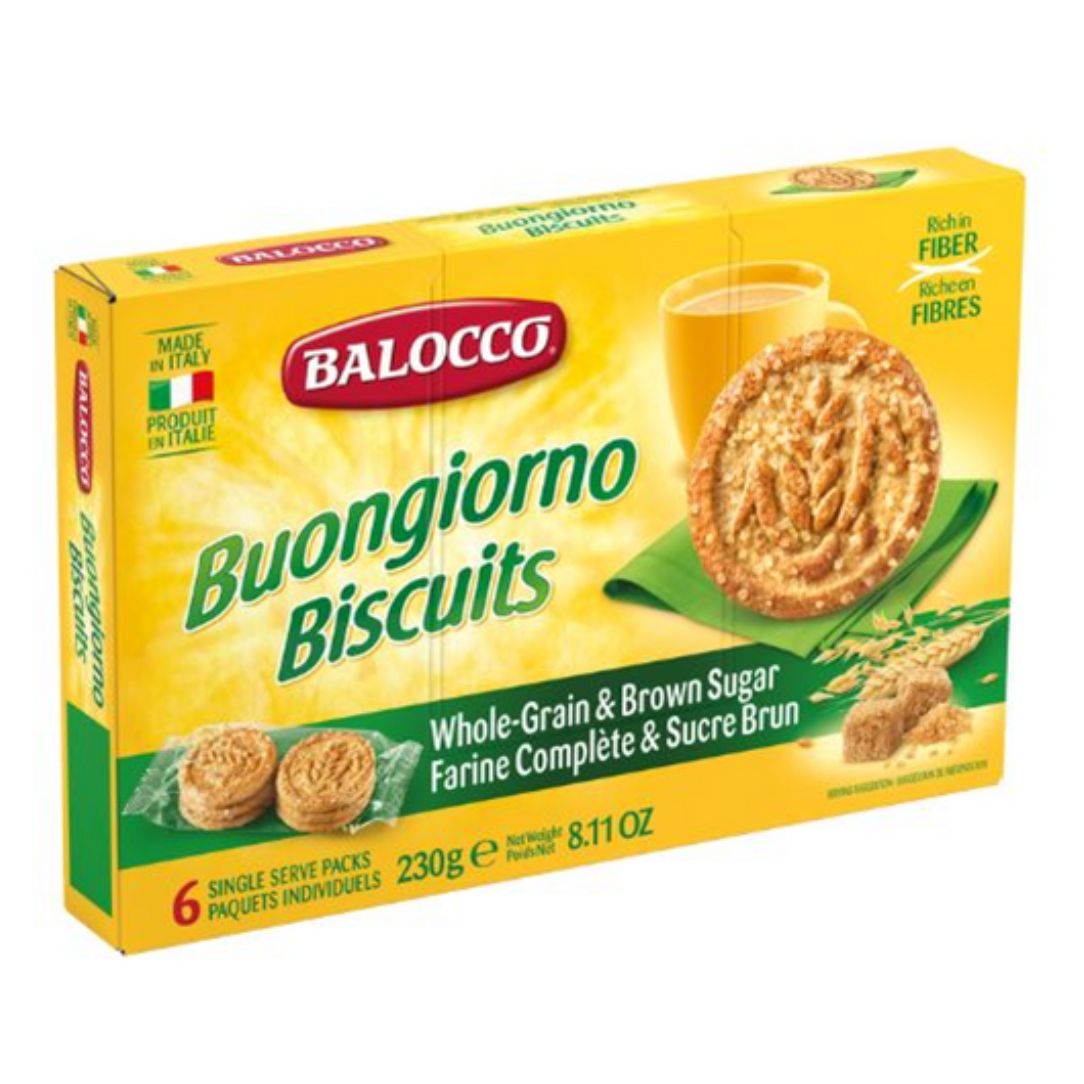 Balocco Buongiorno Biscuits Whole-Grain & Brown Sugar 230g – La Dispensa