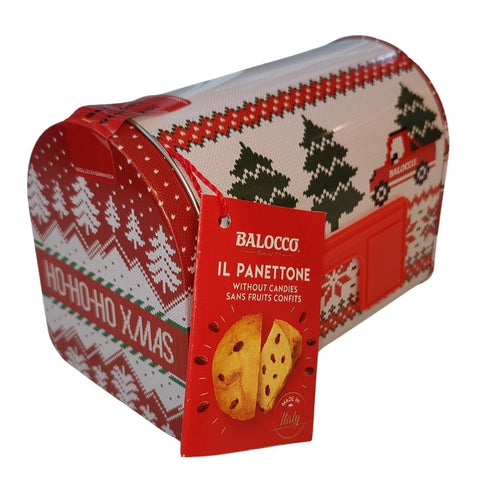 Balocco Mini Panettone in Mailbox Tin without Candied Fruit 80g