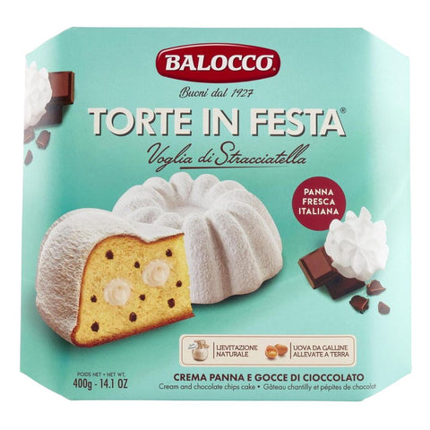 Balocco Torte in Festa Stracciatella (Cream and chocolate chips cake) 400g