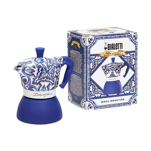 Bialetti Dolce&Gabbani Moka Induction 4 Cup Mediterranean Blue