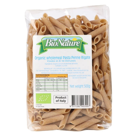 BioNature Pasta Integrale Biologica Penne Rigate (Wholemeal organic) 500g