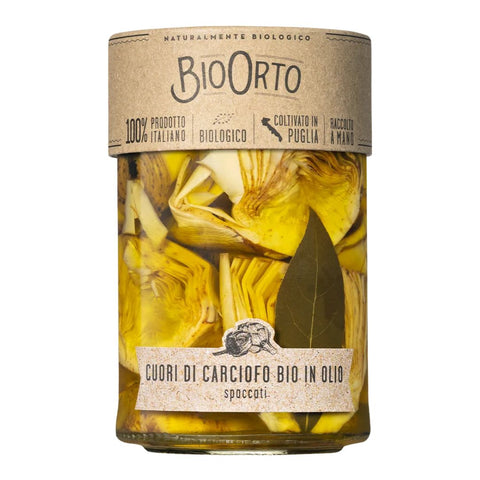 BioOrto Cuori di Carciofo Bio in Olio Extravergine di Oliva (Organic artichoke hearts in EVOO) 350g