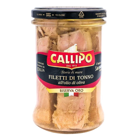 Callipo Filetti di Tonno all'Olio di Oliva Riserva Oro (Tuna fillets in olive oil gold reserve) 200g