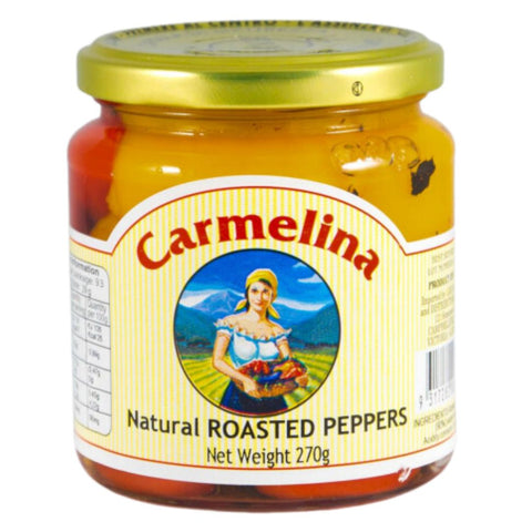 Carmelina Peperoni Grigliati al Naturale (Roasted capsicum in brine) 280g