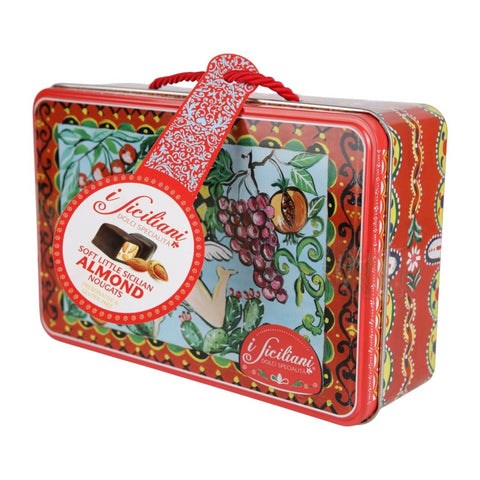 Dolgam Sicilian Soft Almonds Nougat Mixed Flavours "Trincaria" Gift Tin 250g