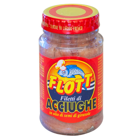 Flott Filetti di Acciughe in Olio di Girasole (Anchovy fillets in sunflower oil) 160g