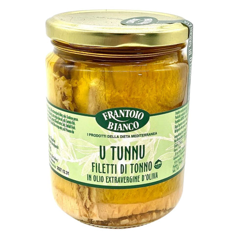 Frantoio Bianco U Tunnu Tuna Fillets in Extra Virgin Olive Oil Jar 185g