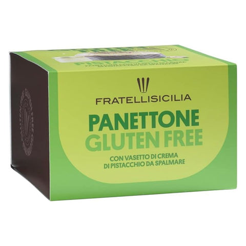 Fratelli Sicilia Gluten Free Panettone Pistachio 500gr with 100gr pistachio cream jar