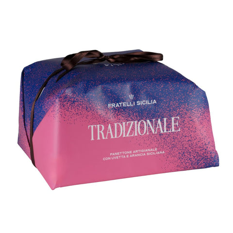 Fratelli Sicilia Panettone Tradizionale con Uvetta e Arancia Siciliana (Raisins and Sicilian orange) 1Kg