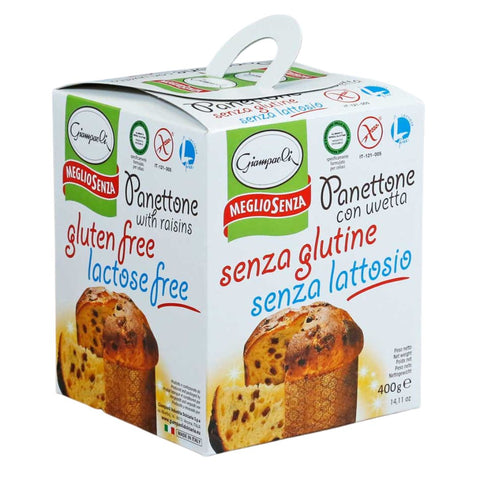 Giampaoli Panettone Con Uvetta Senza Glutine e Lattosio (Gluten free lactose free panettone with raisins) 400g