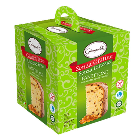 Giampaoli Panettone Con Uvetta Senza Glutine e Lattosio (Gluten free lactose free panettone with raisins) 400g