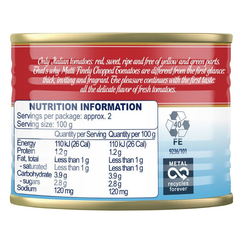 Mutti Polpa Tomatoes Finely Chopped 210g