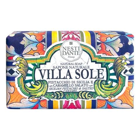 Nesti Dante Villa Sole Pistacchio di Sicilia e Caramello Salato Sapone Naturale (Sicilian pistachio & salted caramel natural soap) 250g