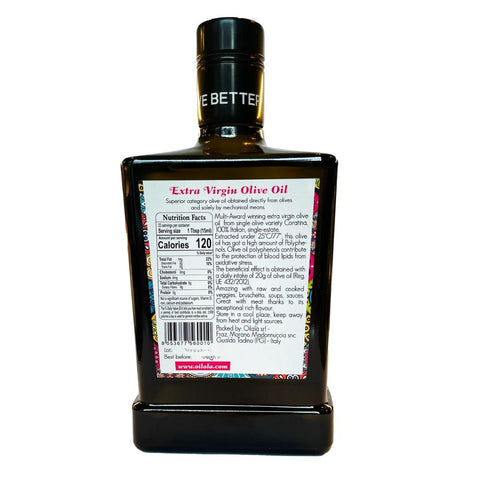 Oilalà Olio Extra Vergine di Oliva Monovarietale Coratina (EVOO monovariety Coratina) 500ml