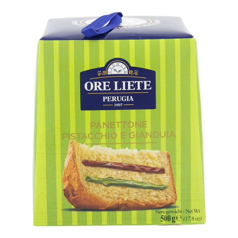 Ore Liete Panettone con Crema al Pistacchio e Gianduia (Pistachio & hazelnut cream) 500g