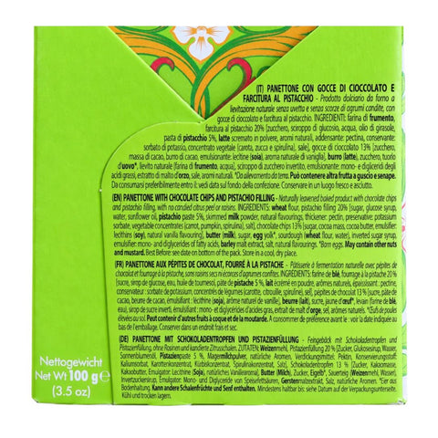 Ore Liete Panettone con Crema di Pistacchio e gocce di cioccolato (Pistachio cream & choc chips) 500g