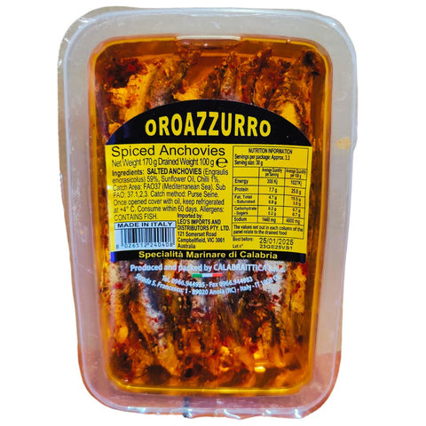 Calabraittica Oroazzurro Spicy Anchovies 170g
