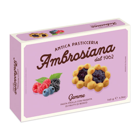 Pasticceria Ambrosiana Gemme ai Frutti di Bosco (Shortbread biscuits with wild berries puree) 140g