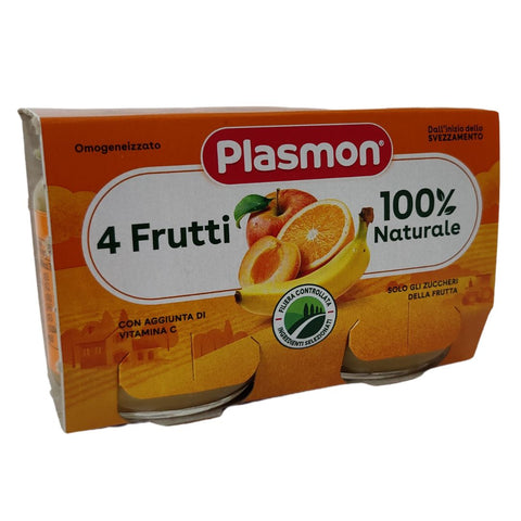 Plasmon Omogeneizzato 4 Frutti (4 fruits puree) 2x104g