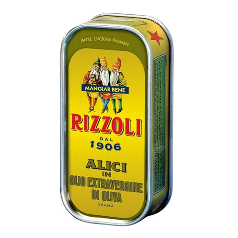 Rizzoli Filetti di Alici in Olio Extravergine di Oliva (Anchovy fillets in extravirgin olive oil) 90g