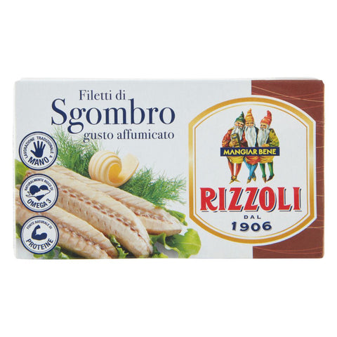 Rizzoli Filetti di Sgombro gusto affumicato (smoked mackerel fillets) 90g
