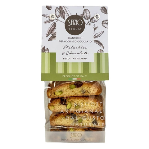 Sfizio Cantucci Pistacchi e Cioccolato (Pistachio & chocolate biscuits) 200g