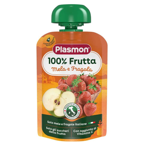 Plasmon Spremi e Gusta 100% Mela e Fragola (Apple and Strawberry) 100g - Clearance (Best Before 29/06/2024)