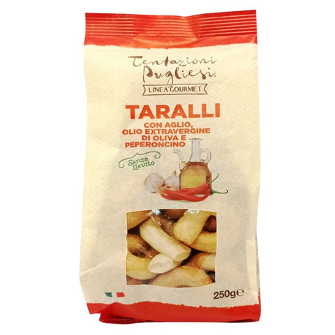 Tentazioni Pugliesi Taralli Aglio, Olio e Peperoncino (Garlic, oil and chilli) 250g