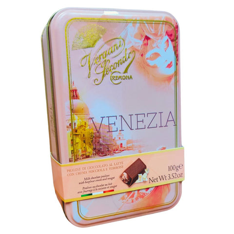 Vergani Venezia Milk Chocolate Pralines with Hazelnut Cream & Nougat 100g