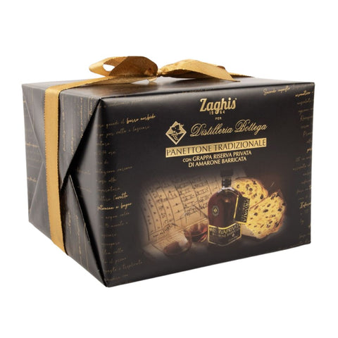 Zaghis Panettone Tradizionale con Grappa Riserva di Amarone Barricata 800g