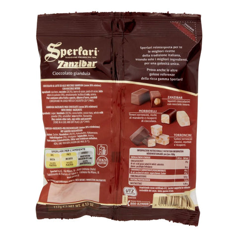 Zanzibar Sperlari Cioccolato Gianduia (Milk chocolate) Bites 117g