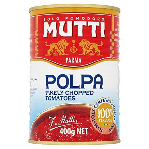 Buy Mutti Polpa Tomatoes Finely Chopped 400g at La Dispensa