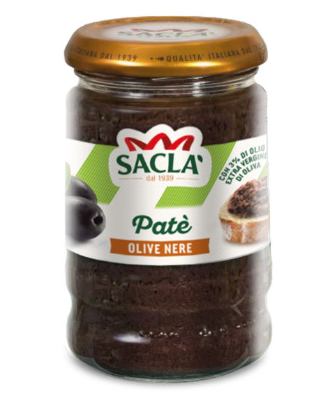 Buy Saclà Pate' di olive nere (Black olives tapenade) 190g at La Dispensa