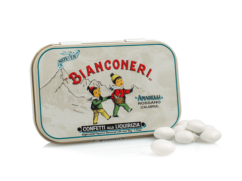 Buy Amarelli Bianconeri Sugar Coated Liquorice 50g at La Dispensa