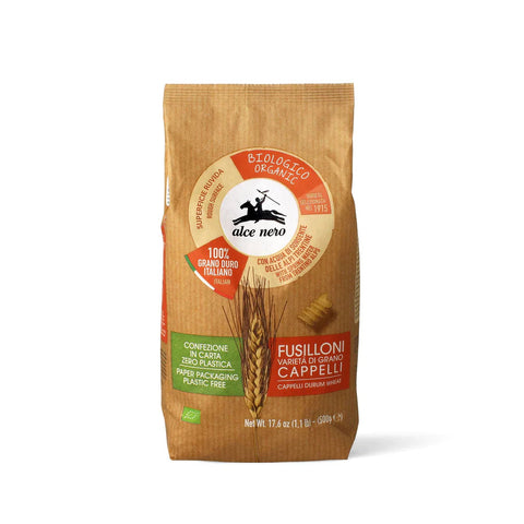 Buy Alce Nero Organic Cappelli durum wheat Fusilloni 500g at La Dispensa